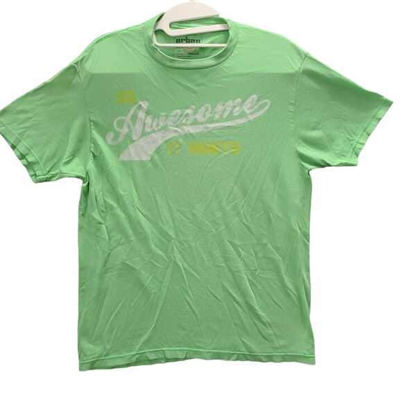 Urban Pipeline Mens T-Shirt Green Size Medium Cotton Blend So Awesome Pullover - Picture 1 of 12